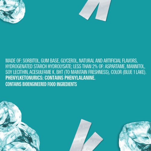 Extra Gum Polar Ice Sugar Free Chewing Gum Single Pack Perspective: top