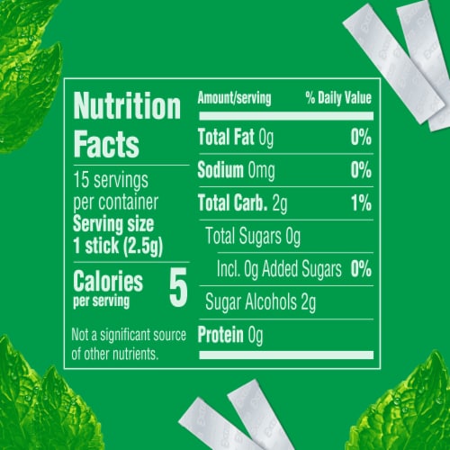 Extra Gum Spearmint Sugar Free Chewing Gum Single Pack Perspective: top
