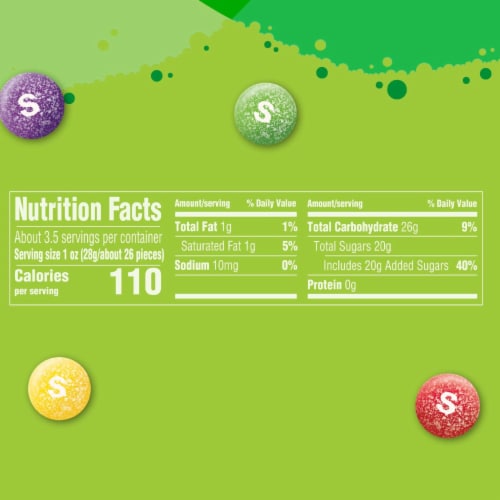 Skittles Sour Chewy Candy Grab N Go Bag Perspective: top