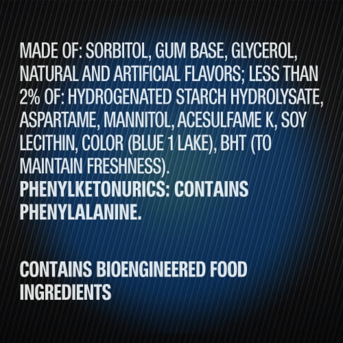5 GUM Peppermint Cobalt Sugar Free Chewing Gum Pack Perspective: top