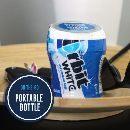 Orbit Gum White Peppermint Sugar Free Chewing Gum Bottle Perspective: top