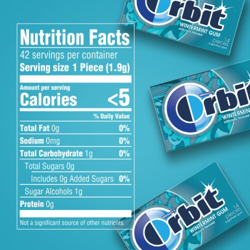 Orbit Wintermint Sugar Free Chewing Gum Multipack Perspective: top