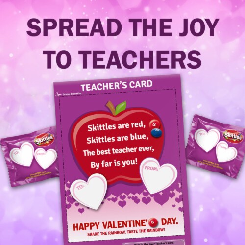 Skittles Wild Berry Valentine Class Exchange Candy Perspective: top