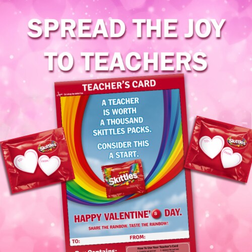 SKITTLES Original Fun Size Valentine Class Exchange Candy Kit Perspective: top