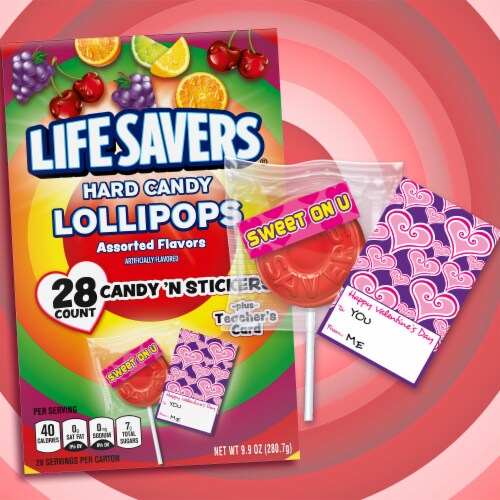 LIFE SAVERS Lollipop Class Exchange Valentine Candy Kit Perspective: top