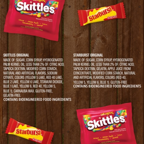 Skittles Original & Starburst Original Fruit Chews Fun Size Variety Pack Perspective: top