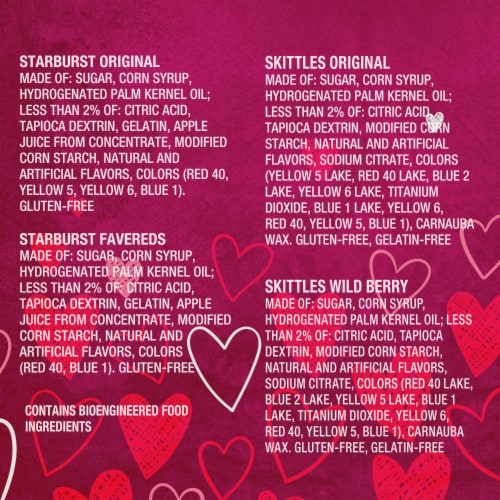 Skittles & Starburst Assorted Valentine's Day Chewy Exchange Candy Perspective: top