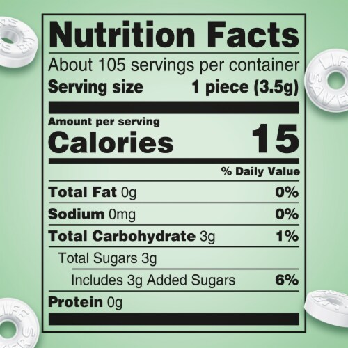 Life Savers Wint-O-Green Breath Mints Sharing Size Hard Candy Bag Perspective: top