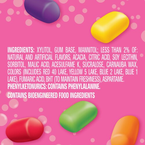 Hubba Bubba Minis Skittles Flavored Bubble Gum Bag Perspective: top