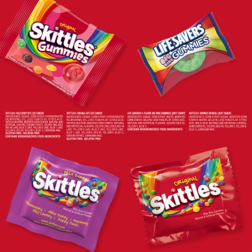 Skittles Skittles Gummies & Life Savers Gummies Fun Size Candy Variety Pack Bulk Bag Perspective: top