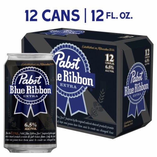 Pabst Blue Ribbon Extra American Lager Beer Perspective: top