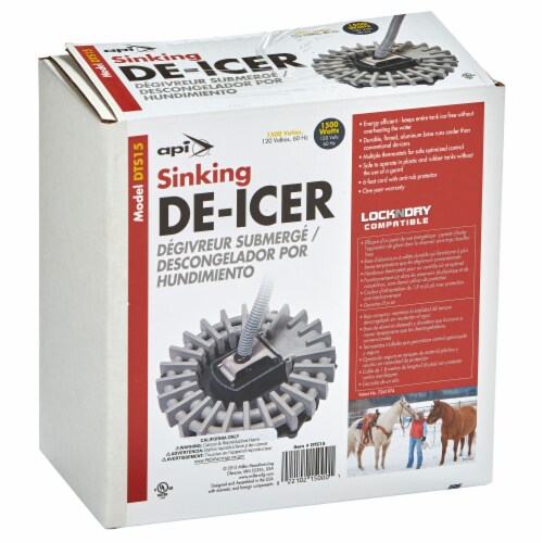API DTS15 1500 Watt Metal/Plastic Livestock Water Tank Sinking Deicer