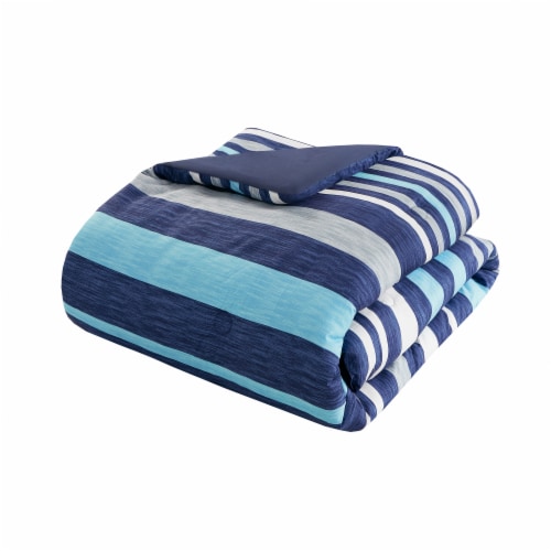 Moonbeams Twin Comforter Set - 7 Piece Rugby Stripes Perspective: top