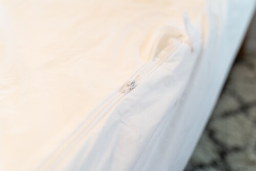 AllerEase Waterproof Allergy Protection Zippered Mattress Protector - White Perspective: top