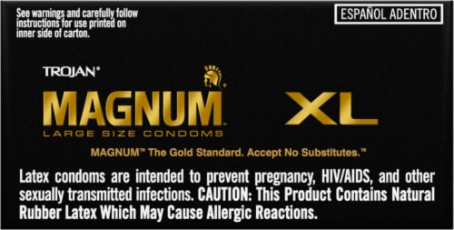 Trojan® Magnum™ XL Large Size Lubricated Latex Condoms Perspective: top