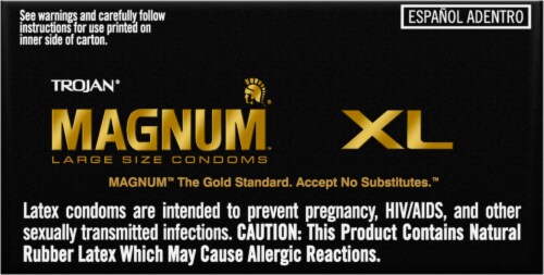 Trojan® Magnum™ XL Large Size Lubricated Latex Condoms Perspective: top