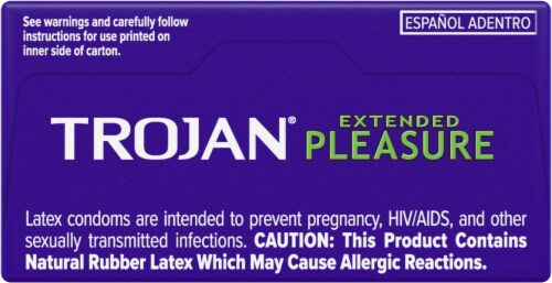 Trojan Extended Pleasure Climax Control Lubricated Latex Condoms Perspective: top
