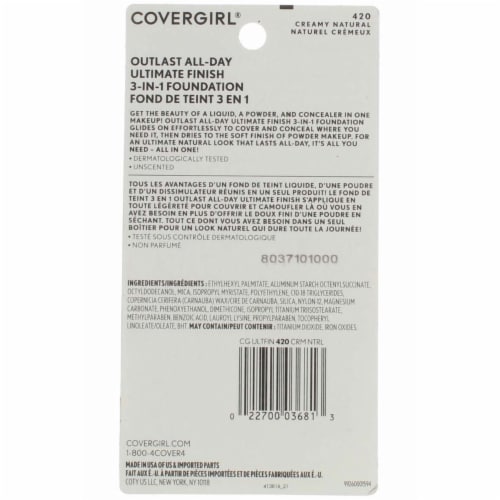 CoverGirl Outlast All-Day Ultimate Finish 3-In-1 Foundation - Creamy Natural Perspective: top