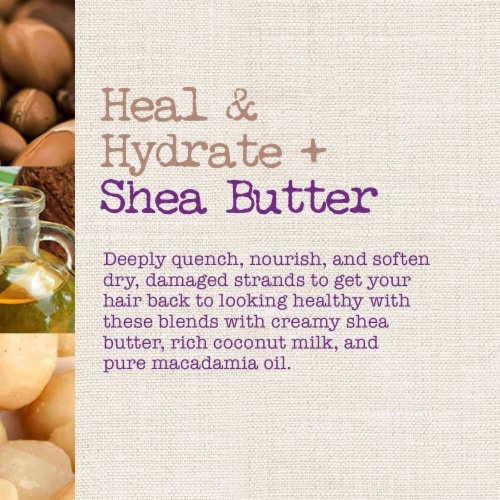 Maui Moisture Heal & Hydrate + Shea Butter Shampoo for Dry, Damaged Curls, Sulfate-Free Surfactants Perspective: top