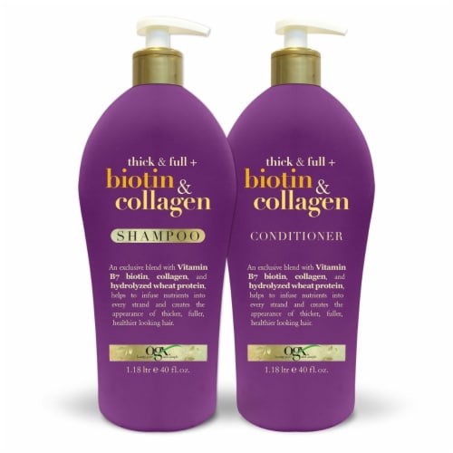 OGX Thick & Full + Biotin & Collagen Shampoo (40 Fluid Ounce) Perspective: top