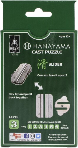 Hanayama Slider Level 3 Cast Puzzle Perspective: top