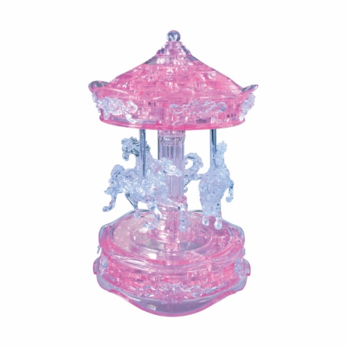 BePuzzled 3D Carousel Crystal Puzzle - Pink Perspective: top
