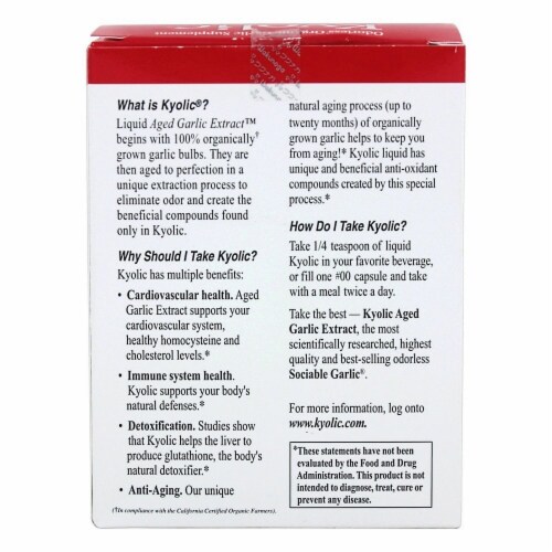 Kyolic Odorless Organic Liquid Garlic Supplement Vascular Dietary Supplement Perspective: top