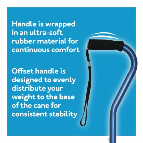 DESIGNER OFFSET CANE - GRAY Perspective: top