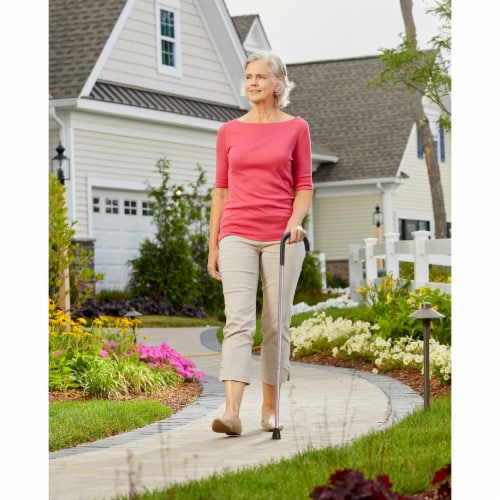 Compass Health Brands Womens Round Handle Cane - Silver Perspective: top