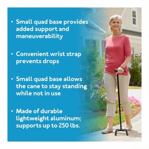 Compass Health Soft Grip Quad Cane - Black Perspective: top