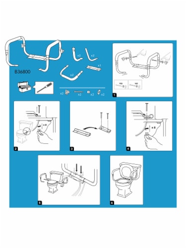 Carex® Toliet Support Rail Perspective: top