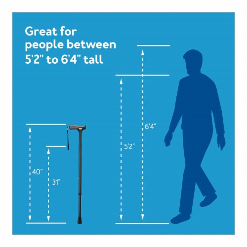 Soft Grip Derby Cane - Metalic Blue Perspective: top