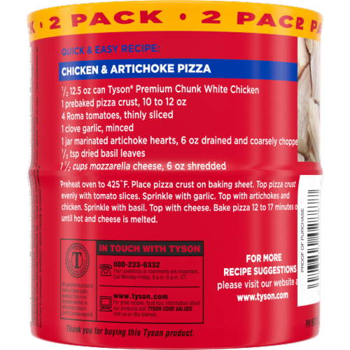 Tyson White Premium Chunk Chicken Breast (Twin Pack) Perspective: top