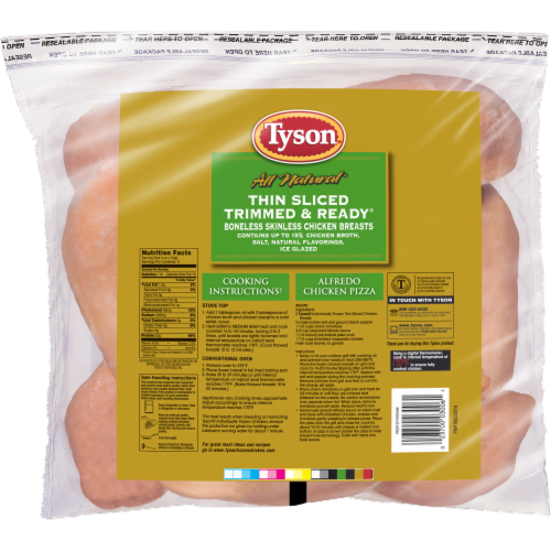 Tyson® Thin Sliced Boneless Skinless Chicken Breasts Perspective: top