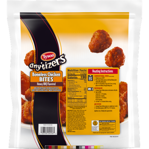 Tyson® Any'tizers® Frozen Honey BBQ Boneless Chicken Bites Family Pack Frozen Perspective: top