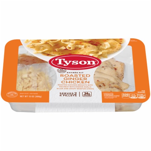 Tyson® Fully Cooked Roasted Ginger Chicken Frozen Entrée Kit Perspective: top