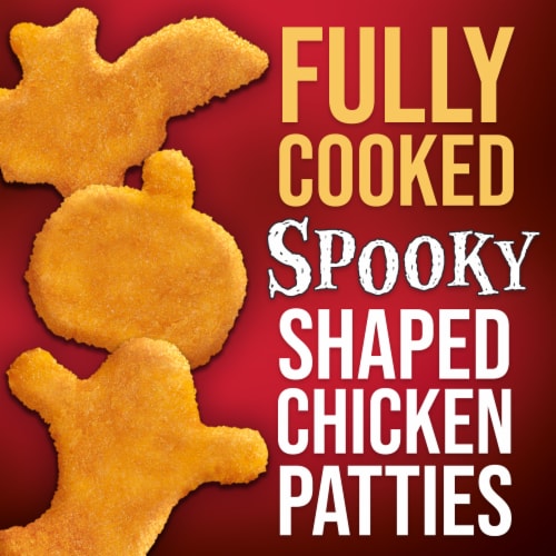 Tyson Fully Cooked Spooky Nuggets Breaded Shaped Chicken Patties Perspective: top
