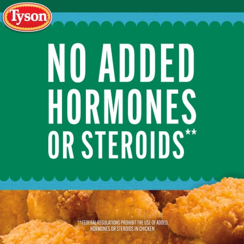 Tyson Frozen Lightly Breaded Boneless Chicken Bites Perspective: top