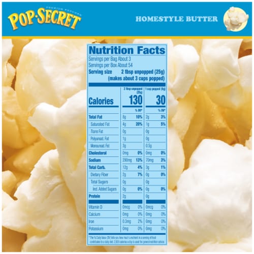 Pop Secret® Homestyle Butter Microwave Popcorn Bags Perspective: top