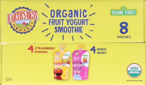 Earth's Best® Sesame Street Strawberry Banana Fruit Yogurt Smoothies Variety Pack Perspective: top