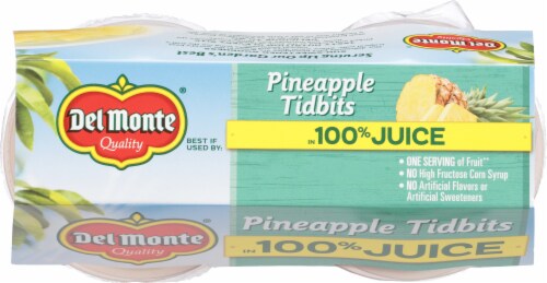 Del Monte® Pineapple Tidbits in 100% Juice Cups Perspective: top