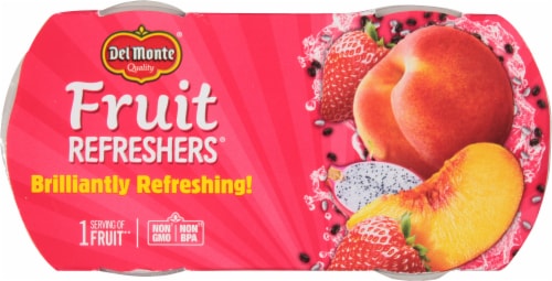 Del Monte® Fruit Refreshers Fruit Cup Peaches and Chia in Strawberry Dragon Fruit Flavored Water Perspective: top