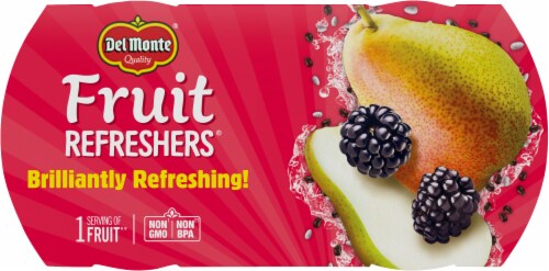 Del Monte® Fruit Refreshers Pears & Chia in Blackberry Flavored Limeade Fruit Cup® Perspective: top