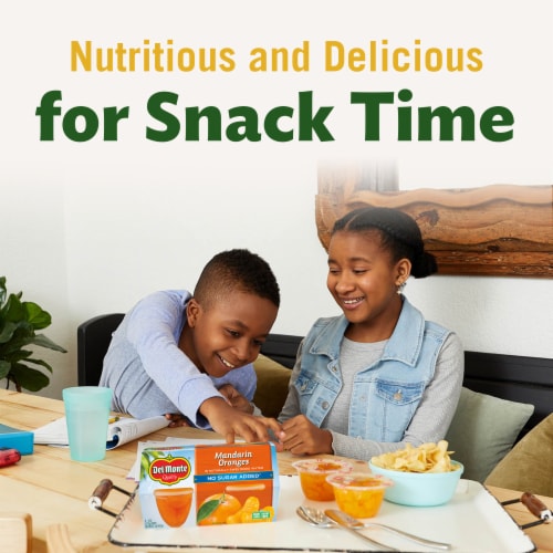 Del Monte® Mandarin Oranges Fruit Cup Snacks No Sugar Added 12 Pack Perspective: top