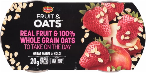 Del Monte Fruit and Oats Strawberry Apple Fruit Cups Perspective: top