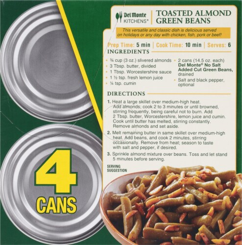 Del Monte® Fresh Cut® No Salt Added Green Beans Value Pack Perspective: top