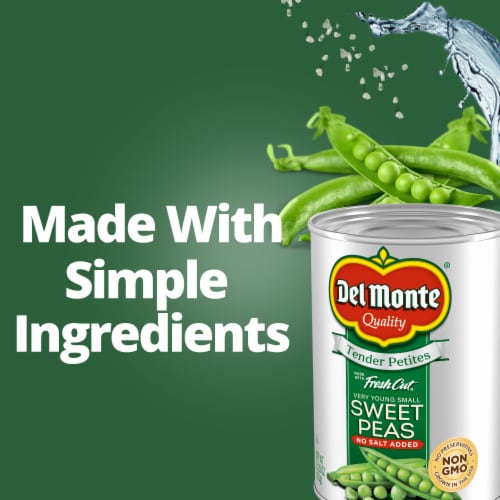 Del Monte No Salt Added Tender Petites Very Young Small Sweet Peas Perspective: top