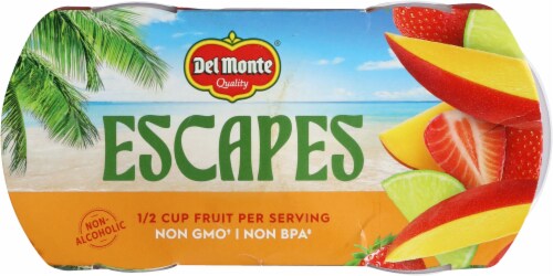 Del Monte® Escapes Mango Strawberry-Rita Fruit Cups Perspective: top