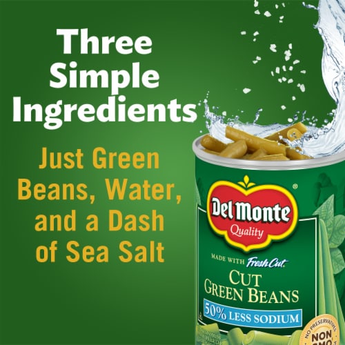 Del Monte Reduced Sodium Cut Green Beans Perspective: top