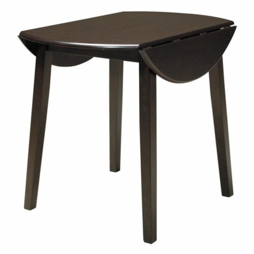 Ashley Furniture Hammis Round Drop Leaf Dining Table in Dark Brown Perspective: top